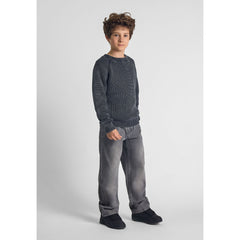 Boys' ribbed jumper in washed black