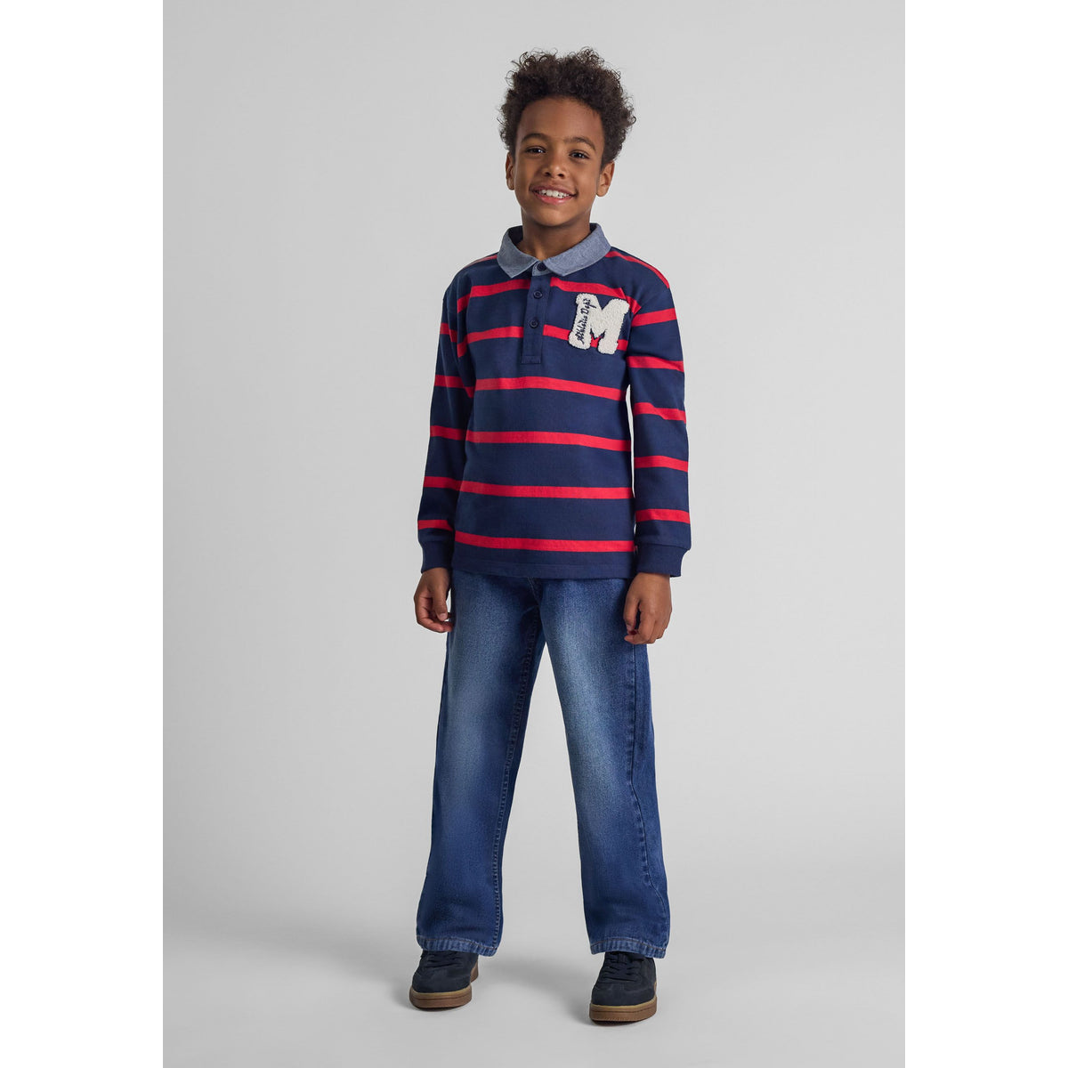 Boys' wide-leg jeans in dark blue — complete product view for square Shop card