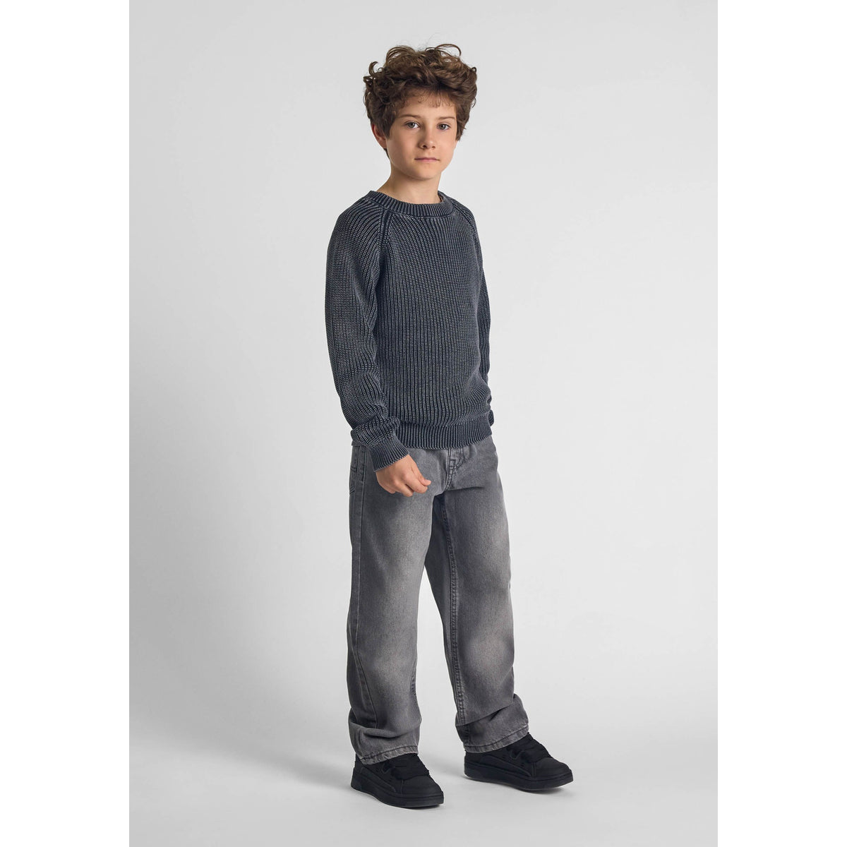 Boys' wide-leg jeans in grey — complete product view for square Shop card