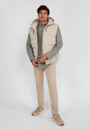 Bezrękawnik z tkaniny ripstop z kapturem i kieszeniami