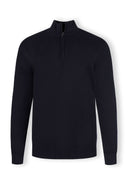 Sweter ze stójką z suwakiem, ściągaczami i naszywką