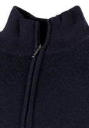 Sweter ze stójką z suwakiem, ściągaczami i naszywką