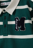 Koszulka polo w paski z naszywką i kołnierzykiem