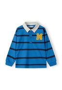 Koszulka polo w paski z naszywką i kołnierzykiem