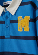 Koszulka polo w paski z naszywką i kołnierzykiem