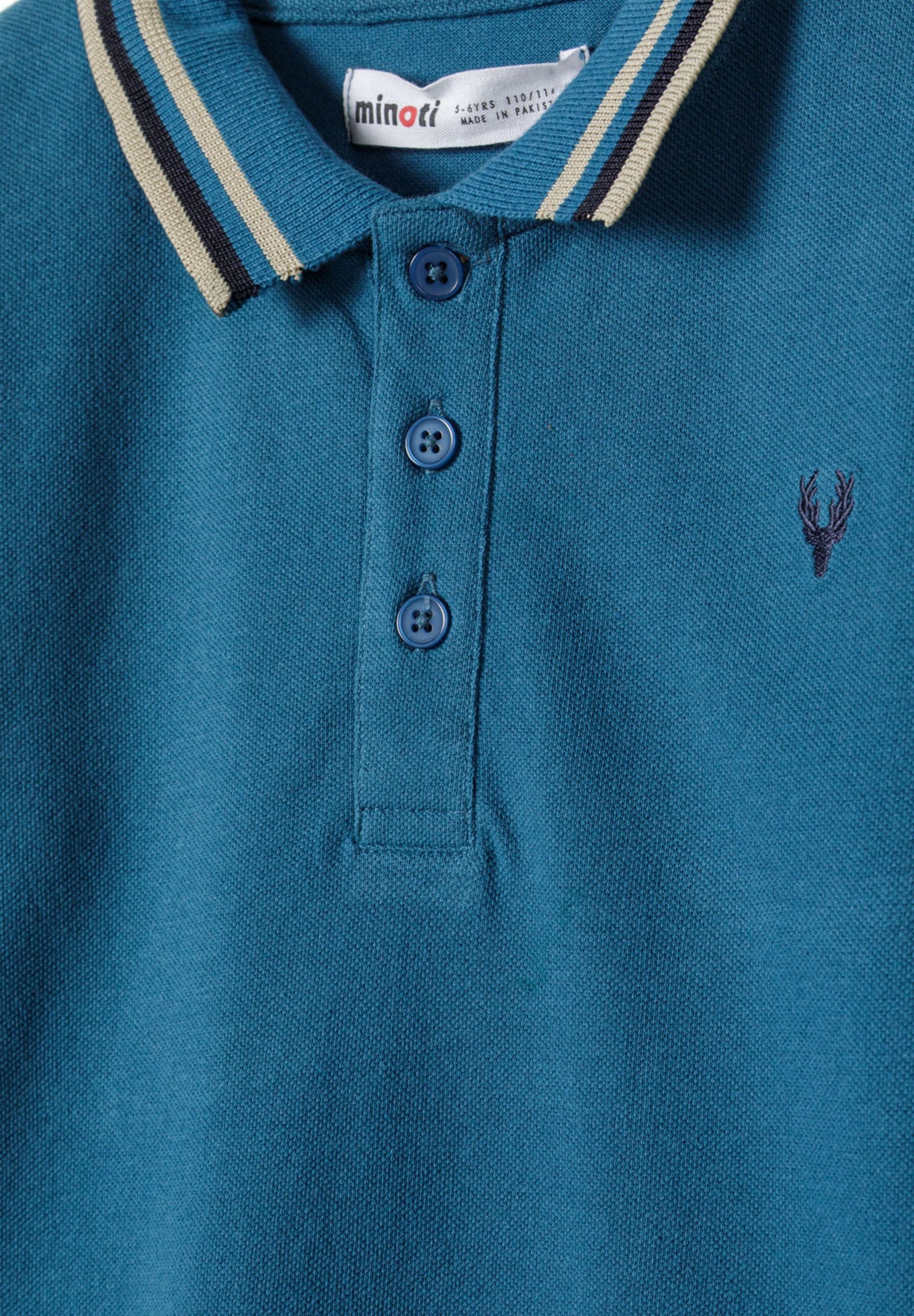 Long Sleeve Polo Shirts 2-Pack, Navy & Teal, Tipped Collar - 9