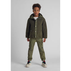 Boys' cargo trousers in khaki green