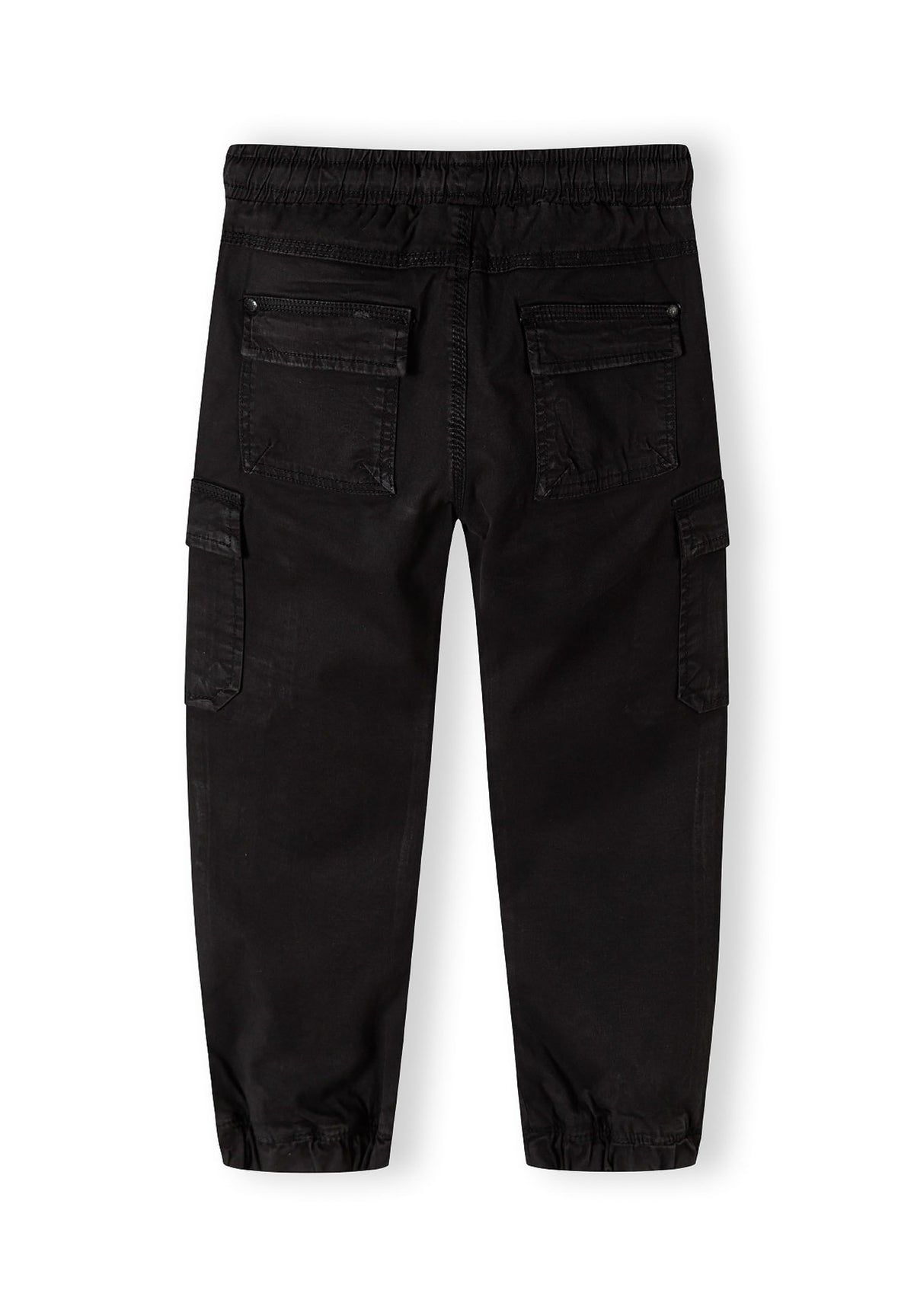 Black cargo trousers, trousers back.