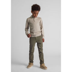 Boys' chinos in khaki green