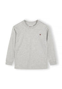 Boys 4 pack long sleeve t shirt with chest embroidery 2-14y grey. Soft grey fabric with understated embroidered motif. Perfect for layering.