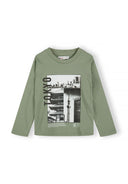 Boys 5 pack round neck long sleeve t shirts with prints 2-14y grey featuring Tokyo graphic print on soft cotton, ensuring comfort and style.