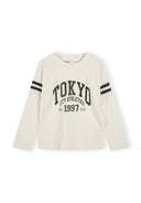 Boys 5 pack round neck long sleeve t shirts with prints 2-14y grey featuring a graphic Tokyo print and stripe details.