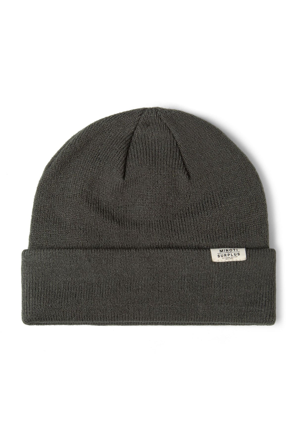 Black, cream and dark grey beanies, dark grey hat front.