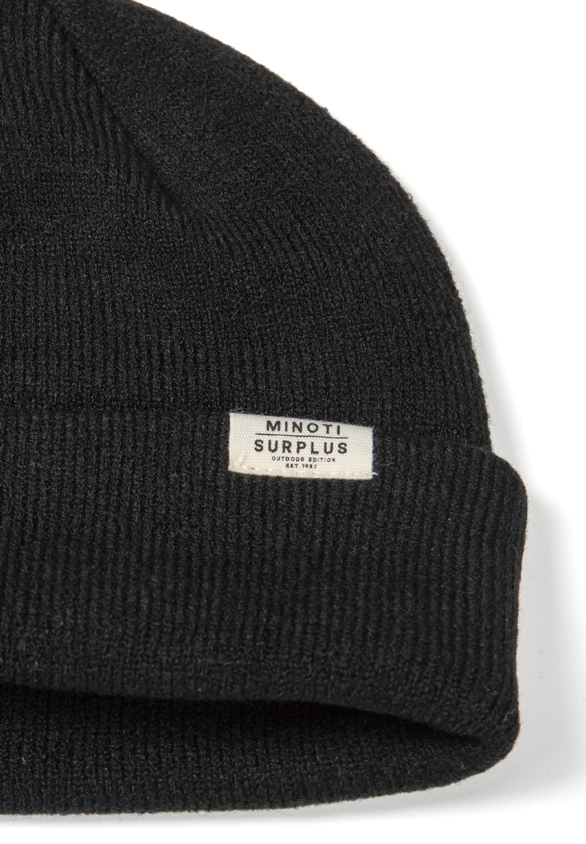 Black, cream and dark grey beanies, black label detail.
