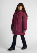 Długa pikowana kurtka zimowa z kapturem