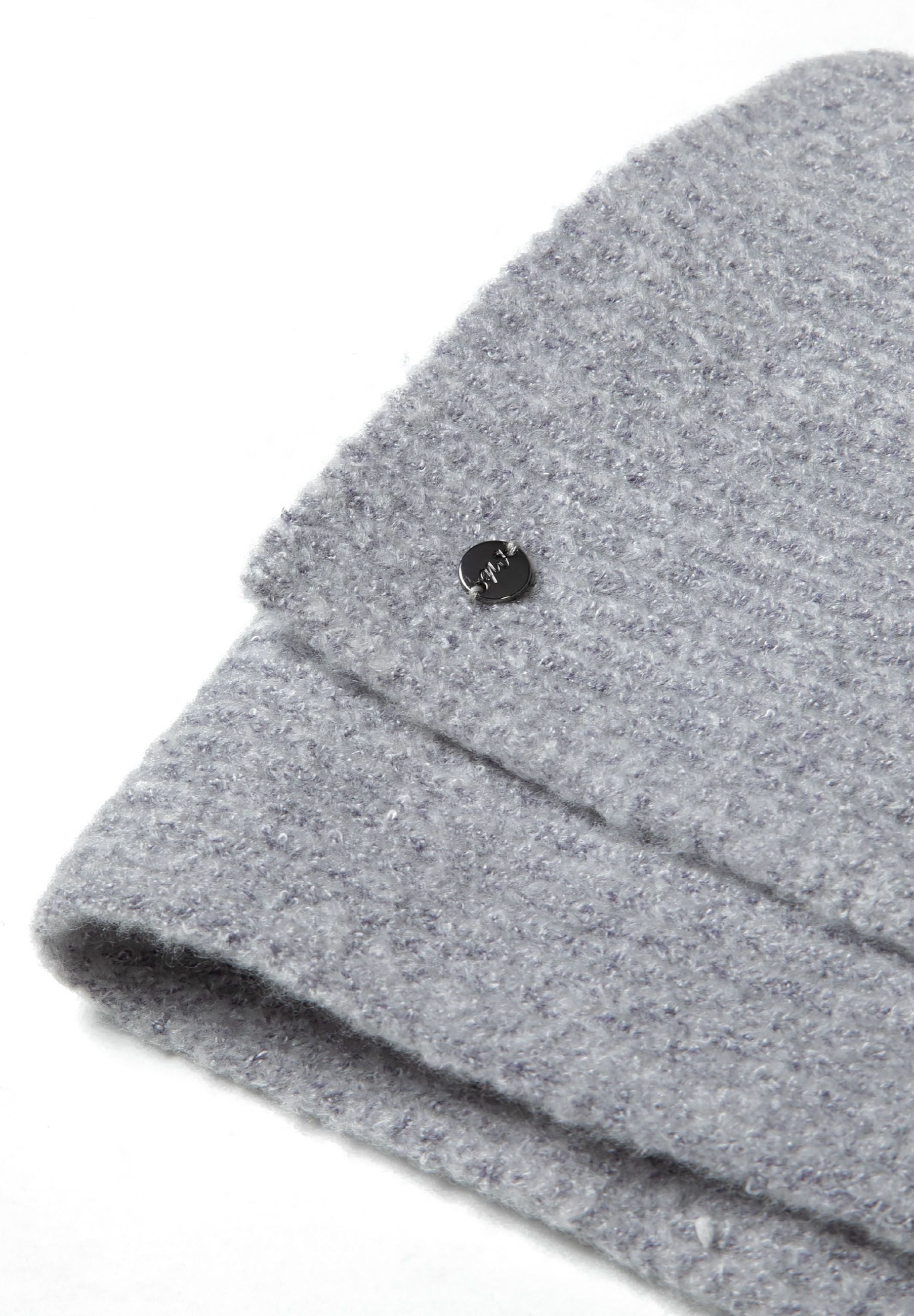 Winter Set Ribbed Knit, Pompom, Grey - 10