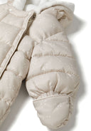 Zimowy kombinezon niemowlęcy z kapturem, podwójnym zapięciem i rękawiczkami