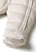 Zimowy kombinezon niemowlęcy z kapturem, podwójnym zapięciem i rękawiczkami