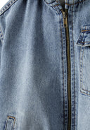 Kurtka jeansowa z kapturem, suwakiem i kieszeniami