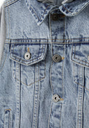 Kurtka dżinsowa z rękawami i odpinanym kapturem z dzianiny dresowej