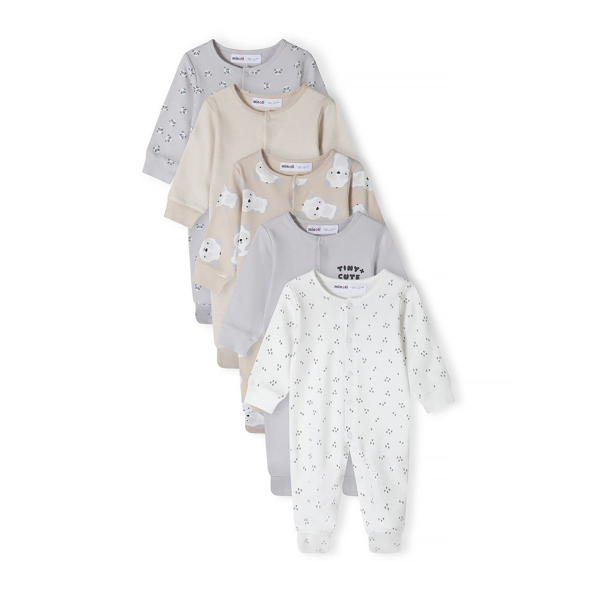 Baby printed footless sleepsuits, 5-pack — complete product view for square Shop card