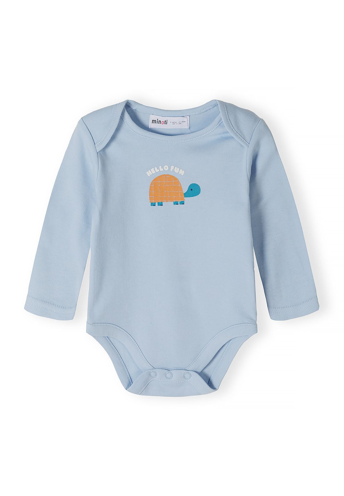 Babyblauwe hemdjes met dierenprint en lange mouwen (7-pack), lichtblauw hemdje, voorkant.