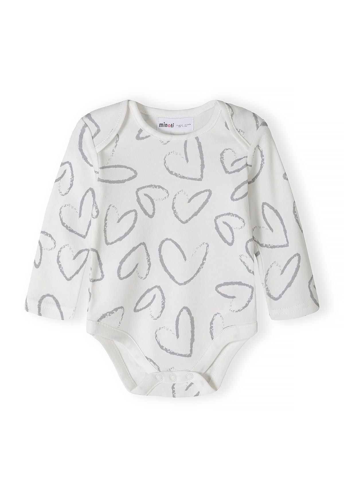 Babyroze, witte en grijze hemdjes met lange mouwen en eenhoornprint (7-pack), wit hemdje met print, voorkant.