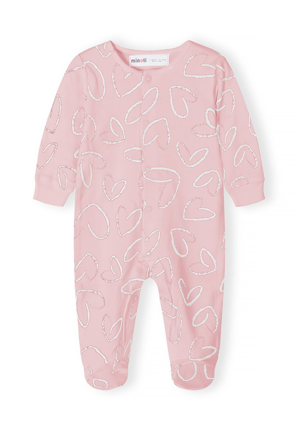 Babyroze, grijze en witte slaapzakjes met eenhoornprint (set van 5), roze slaapzakje, voorkant.