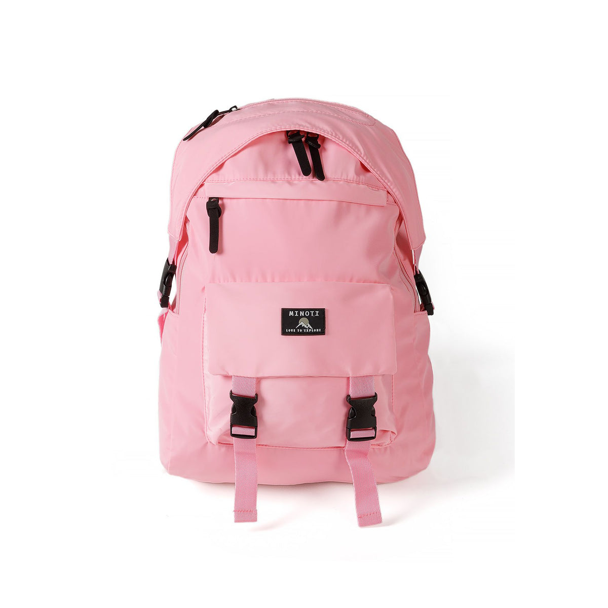 Backpack with front pockets in pink — complete product view for square Shop card