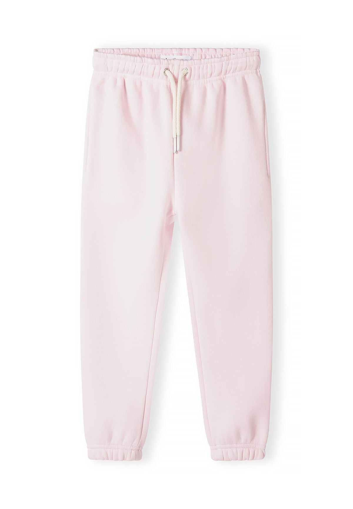 Pantaloni da jogging da bambina con risvolto, neri, bianchi e rosa (confezione da 3), pantaloni da jogging rosa, vista frontale.