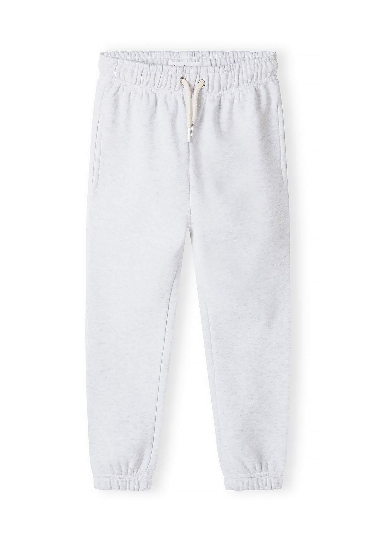 Pantaloni da jogging da bambina con risvolto, neri, bianchi e rosa (confezione da 3), pantaloni da jogging bianchi, vista frontale.