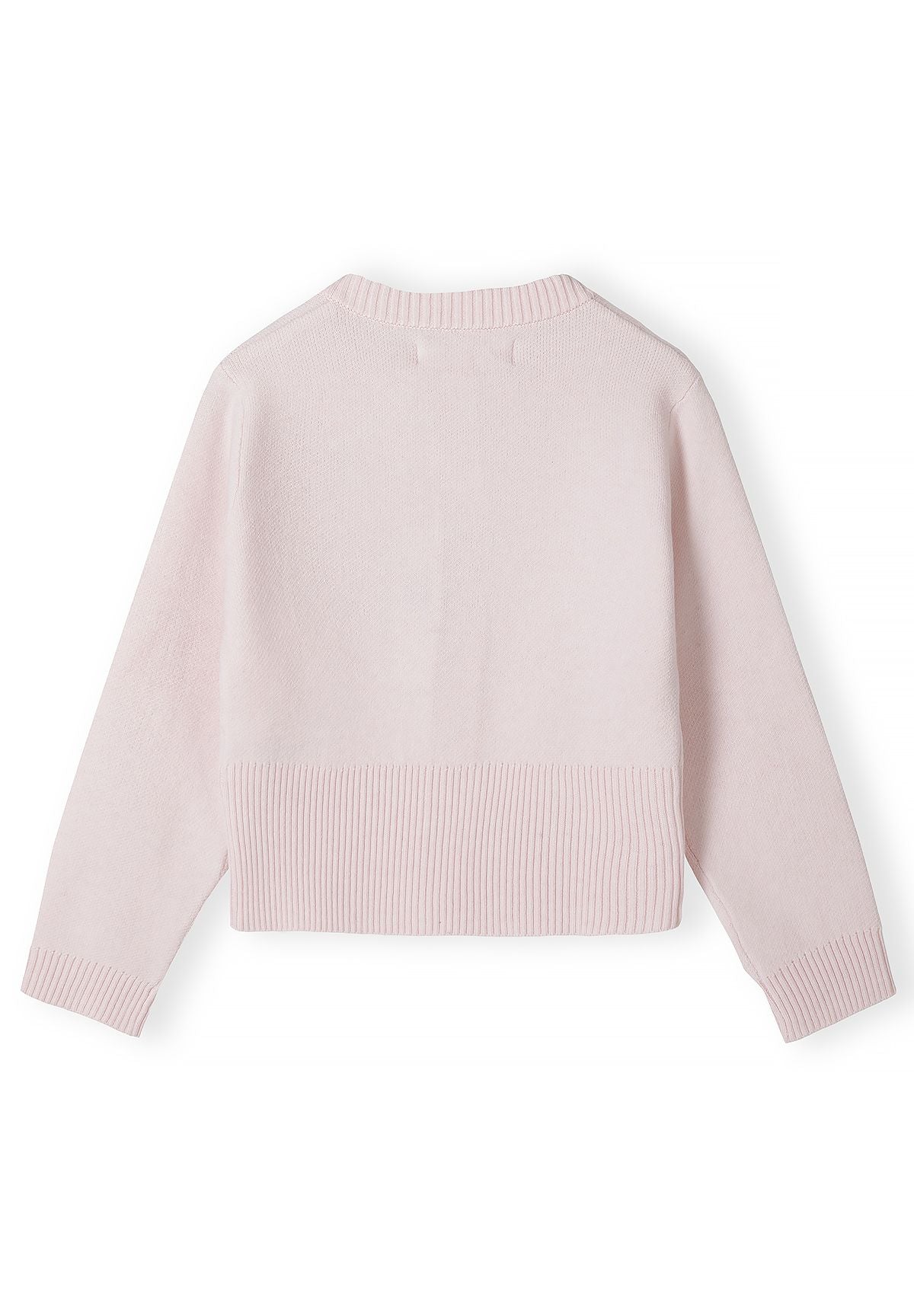 Girls' pink knitted cardigan with an embroidered bow – Minoti 32KNIT152, 6