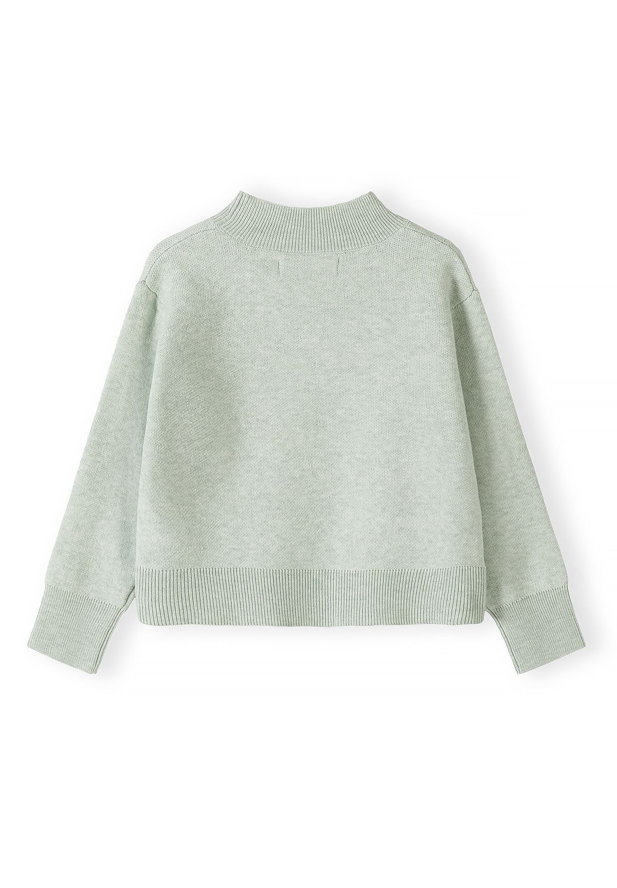 Girls' mint jumper with a high neck and drop shoulders – Minoti 32KNIT171, 3