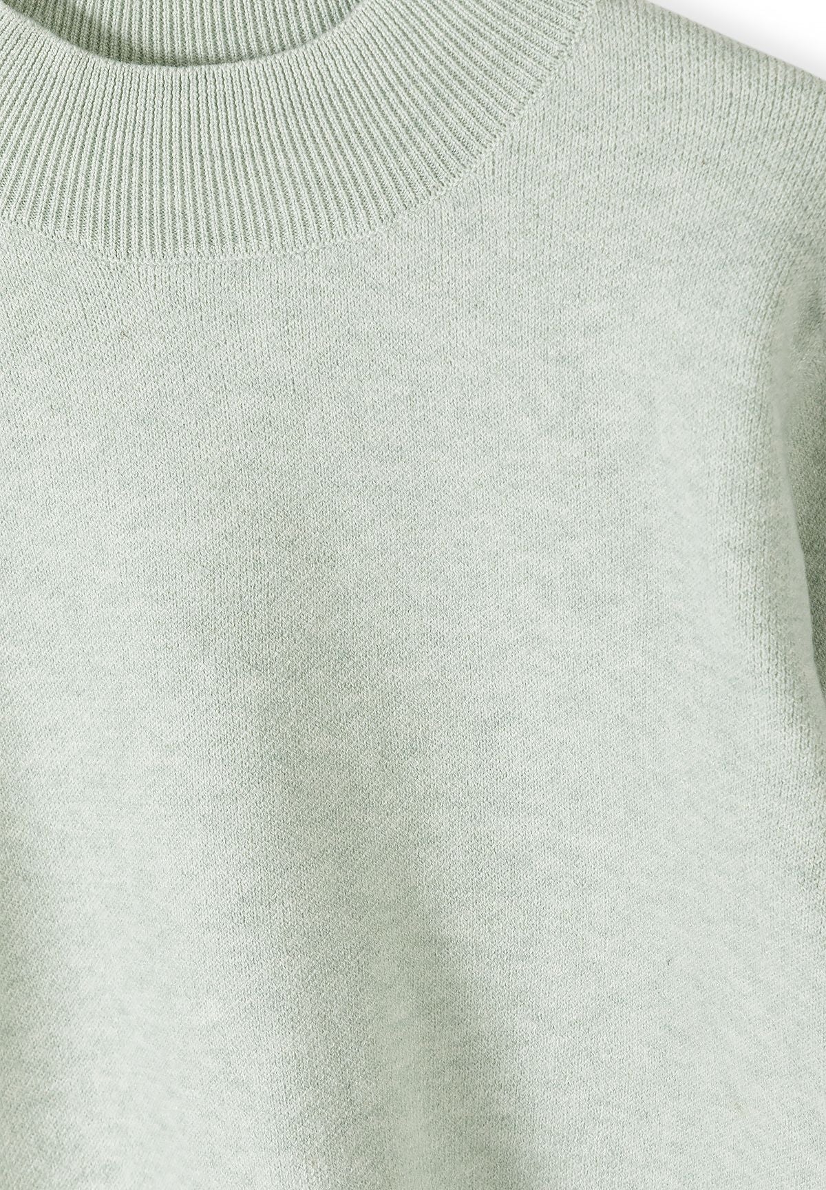 Girls' mint jumper with a high neck and drop shoulders – Minoti 32KNIT171, 4