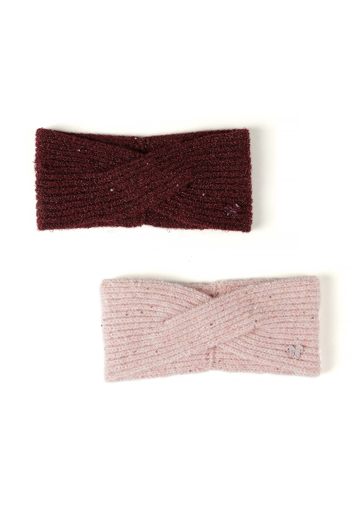 Knitted Headbands, 2 pack, berry – Minoti 32HAT156