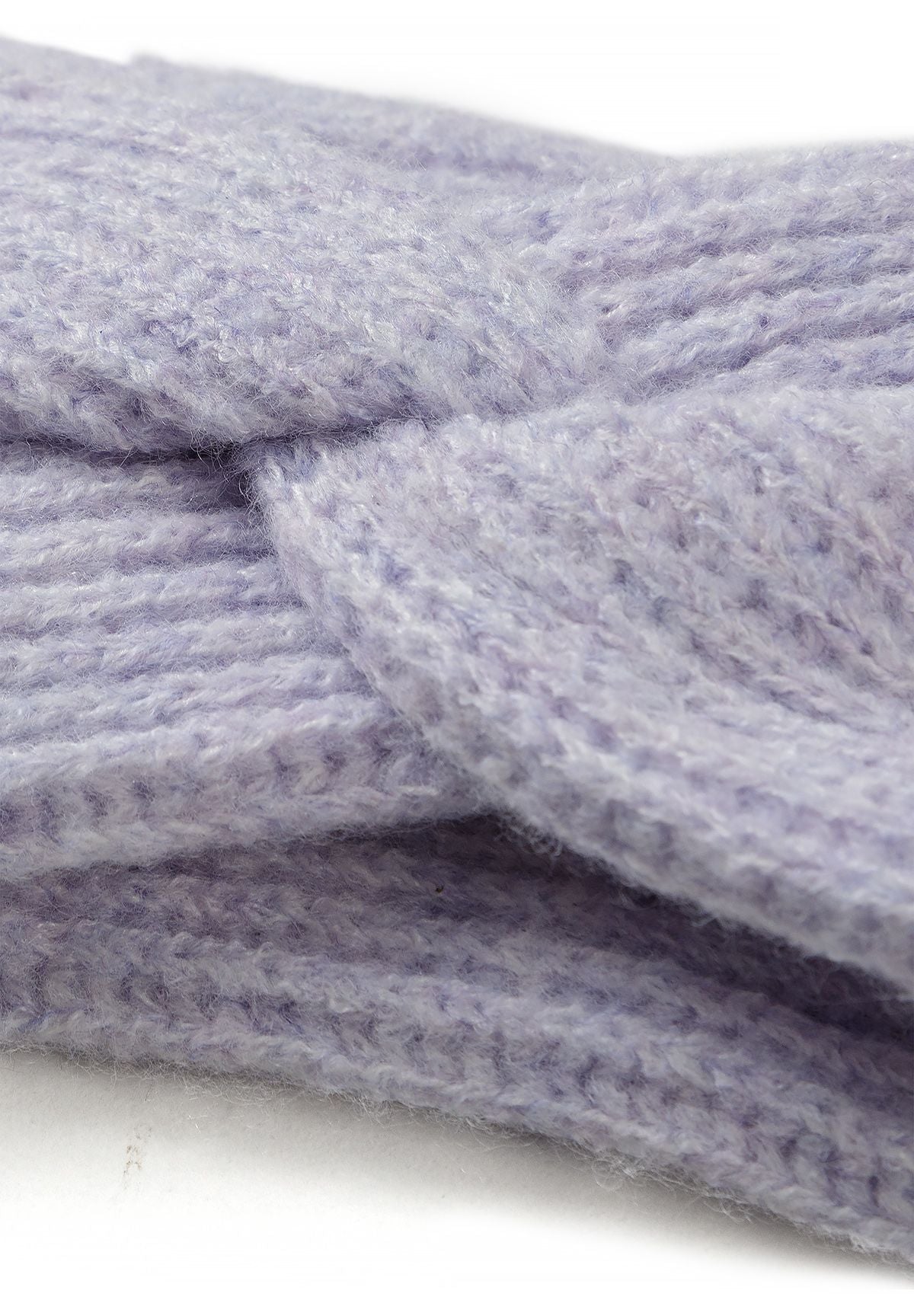 Bandeaux pour filles lilas et blancs avec nœud sur le devant (lot de 2), gros plan sur le nœud lilas.