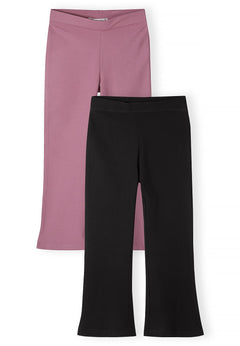 Leggings évasés roses et noirs pour filles (lot de 2), les deux leggings, vue de face.