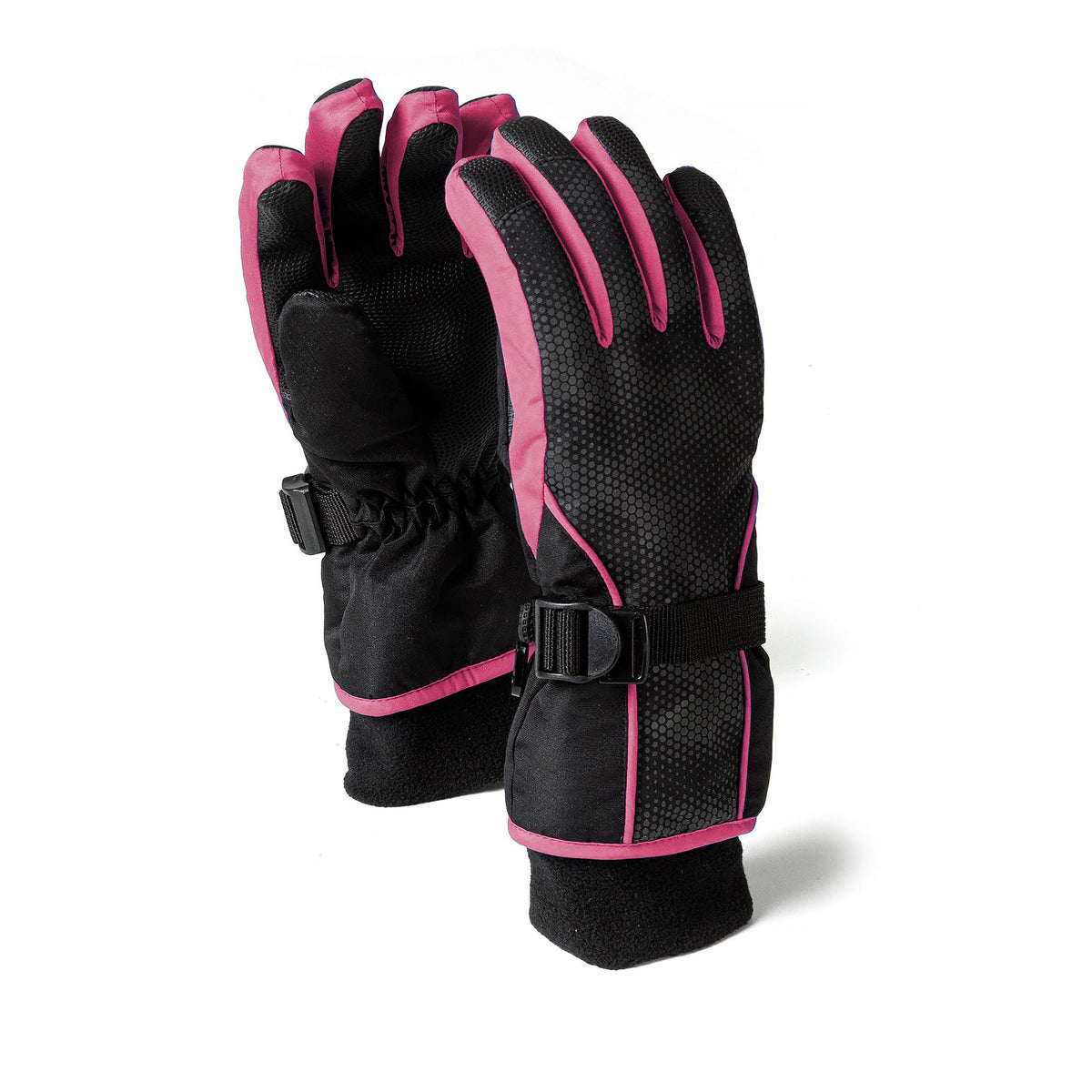 Girls' ski gloves with wrist straps — complete product view for square Shop card
