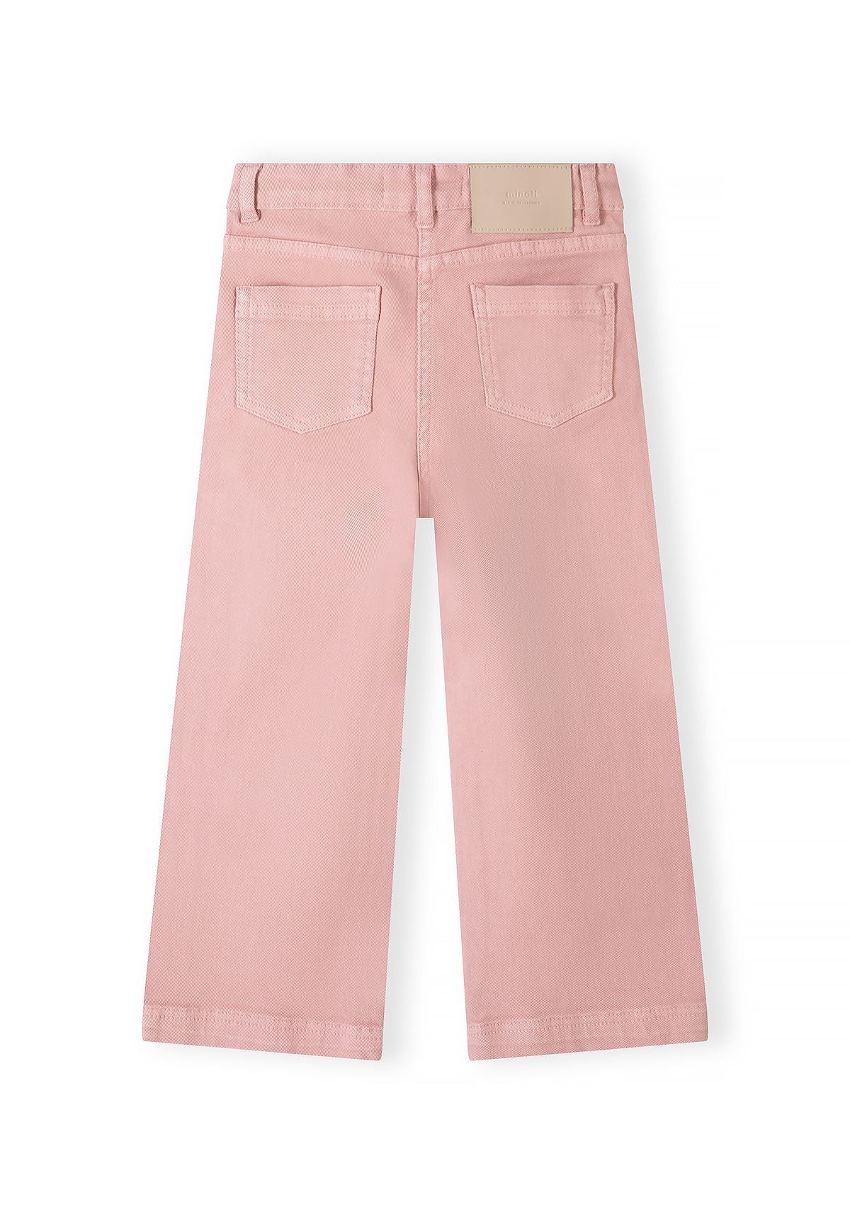Girls' pink trousers, wide leg with a five-pocket cut – Minoti 32PANT154, 3