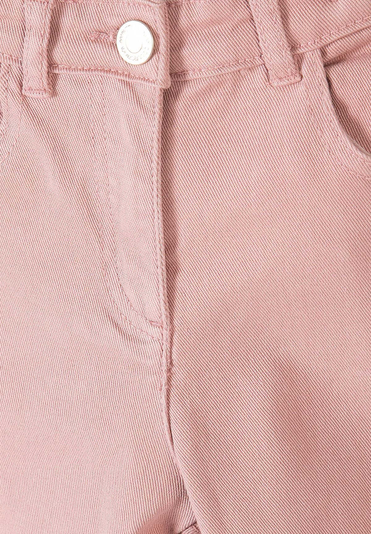 Girls' pink trousers, wide leg with a five-pocket cut – Minoti 32PANT154, 4