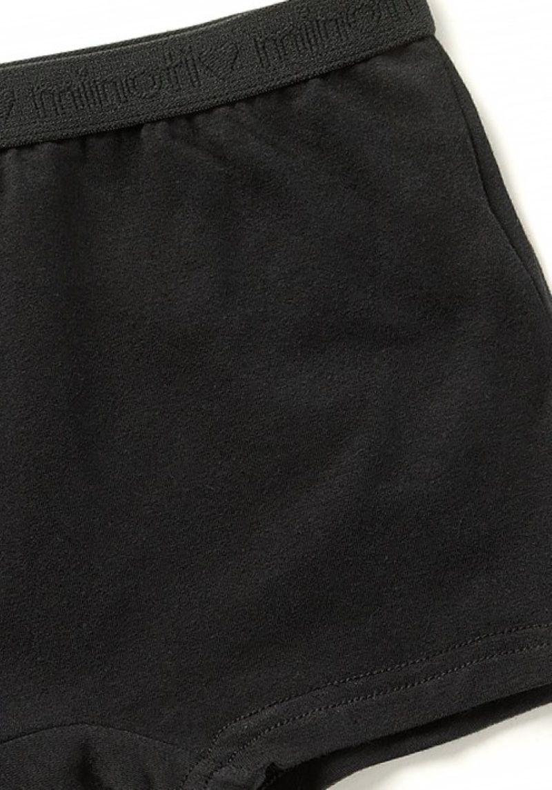 Zwarte boxershorts voor meisjes (set van 5), detail van de beenrand.