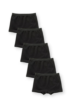 Boxers negros para niña (pack de 5), los cinco pares.