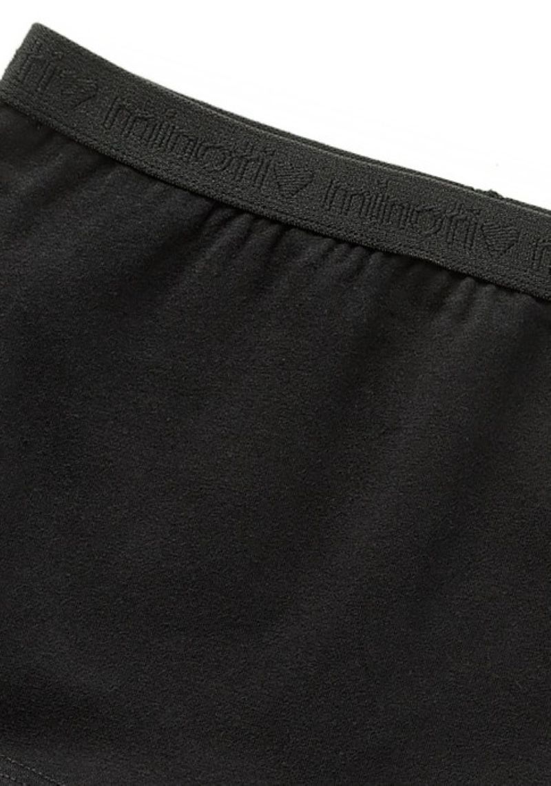 Zwarte boxershorts voor meisjes (set van 5), detail van de tailleband.