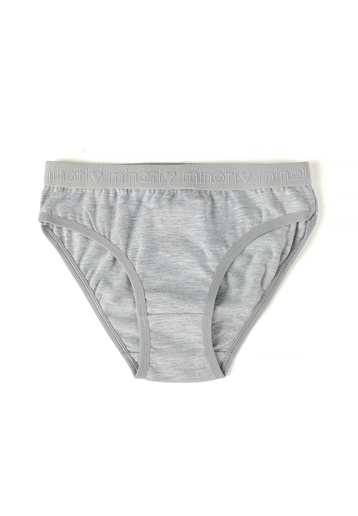 Culottes pour filles blanches, noires et grises (lot de 10), paire grise, vue de face.