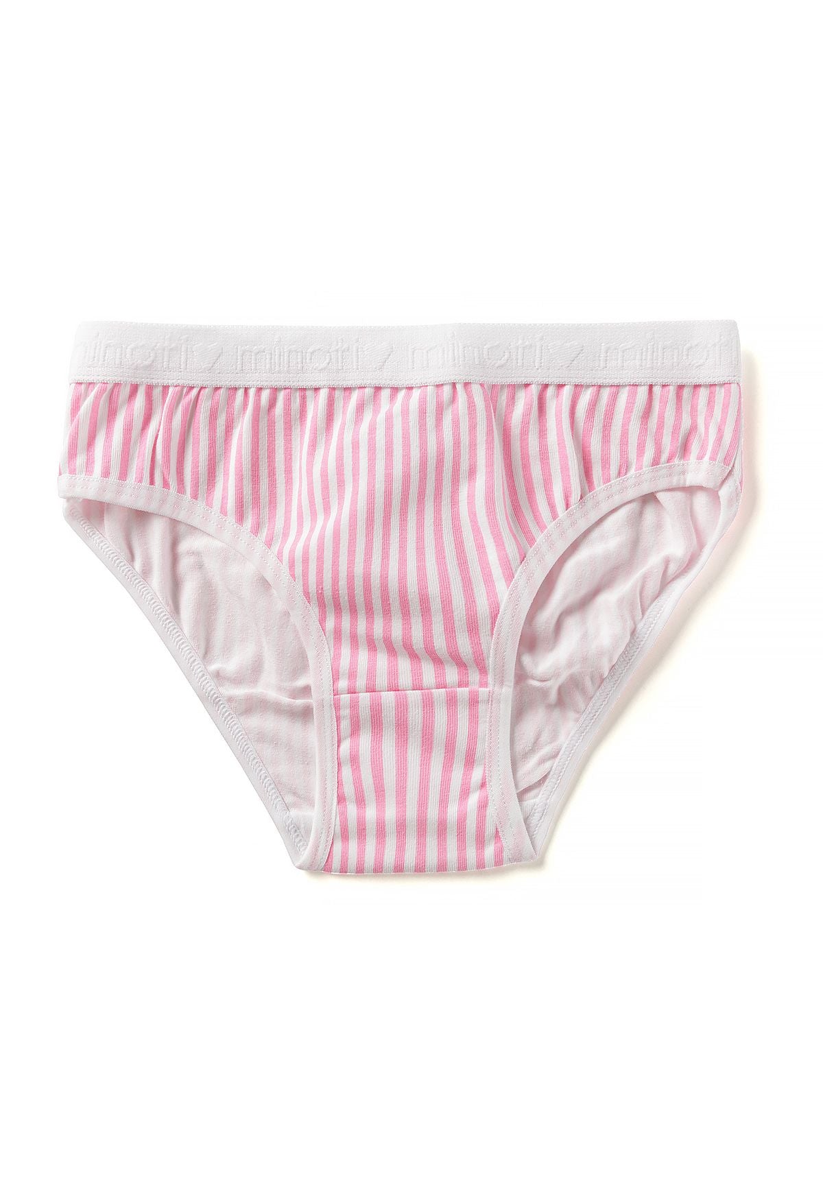 Roze en wit bloemen- en gestreept meisjesonderbroekje (7-pack), roze gestreept exemplaar, voorkant.