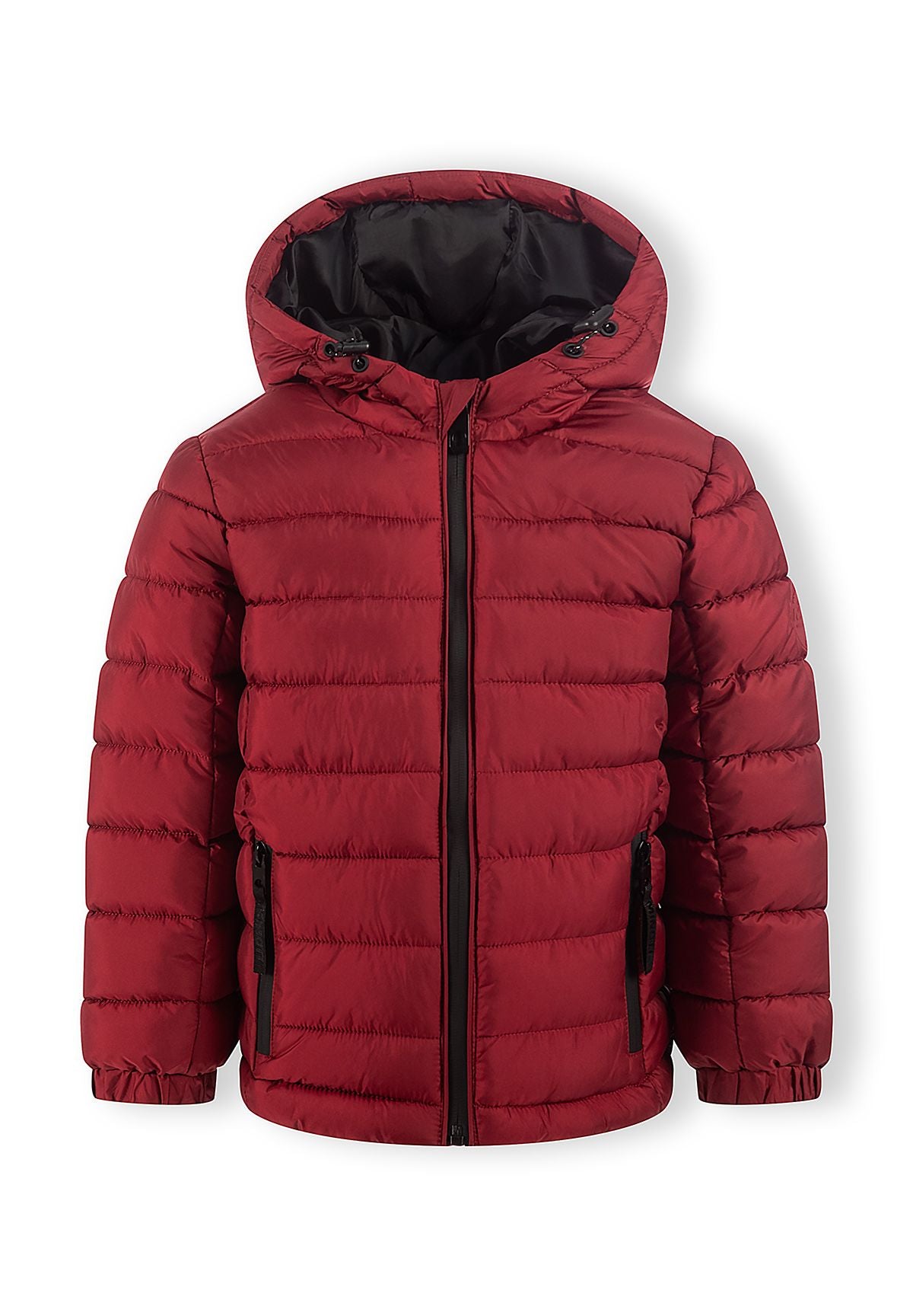 Boys' red puffer jacket, quilted with a drawcord hood – Minoti 33COAT252, 5