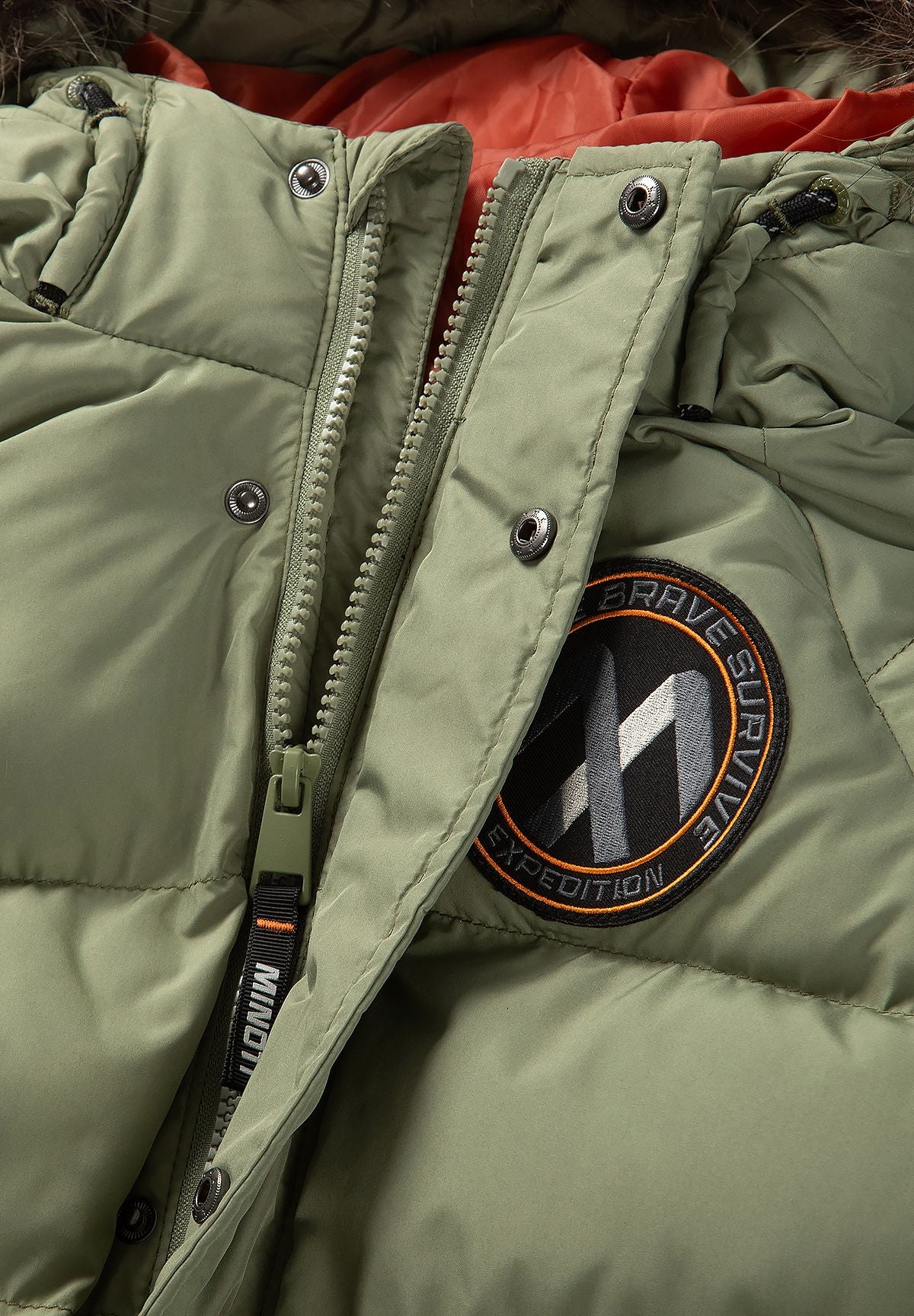 Boys' khaki parka jacket with detachable faux fur hood – Minoti 33COAT281, 11