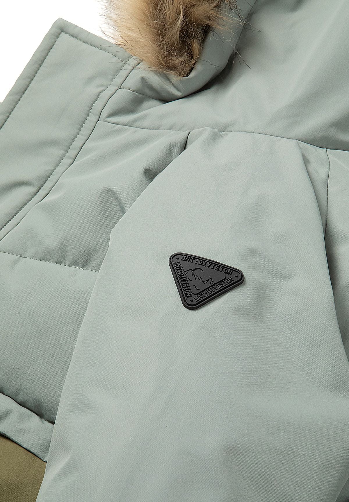 Quilted Parka, faux fur hood, sage and olive – Minoti 33COAT200, 13