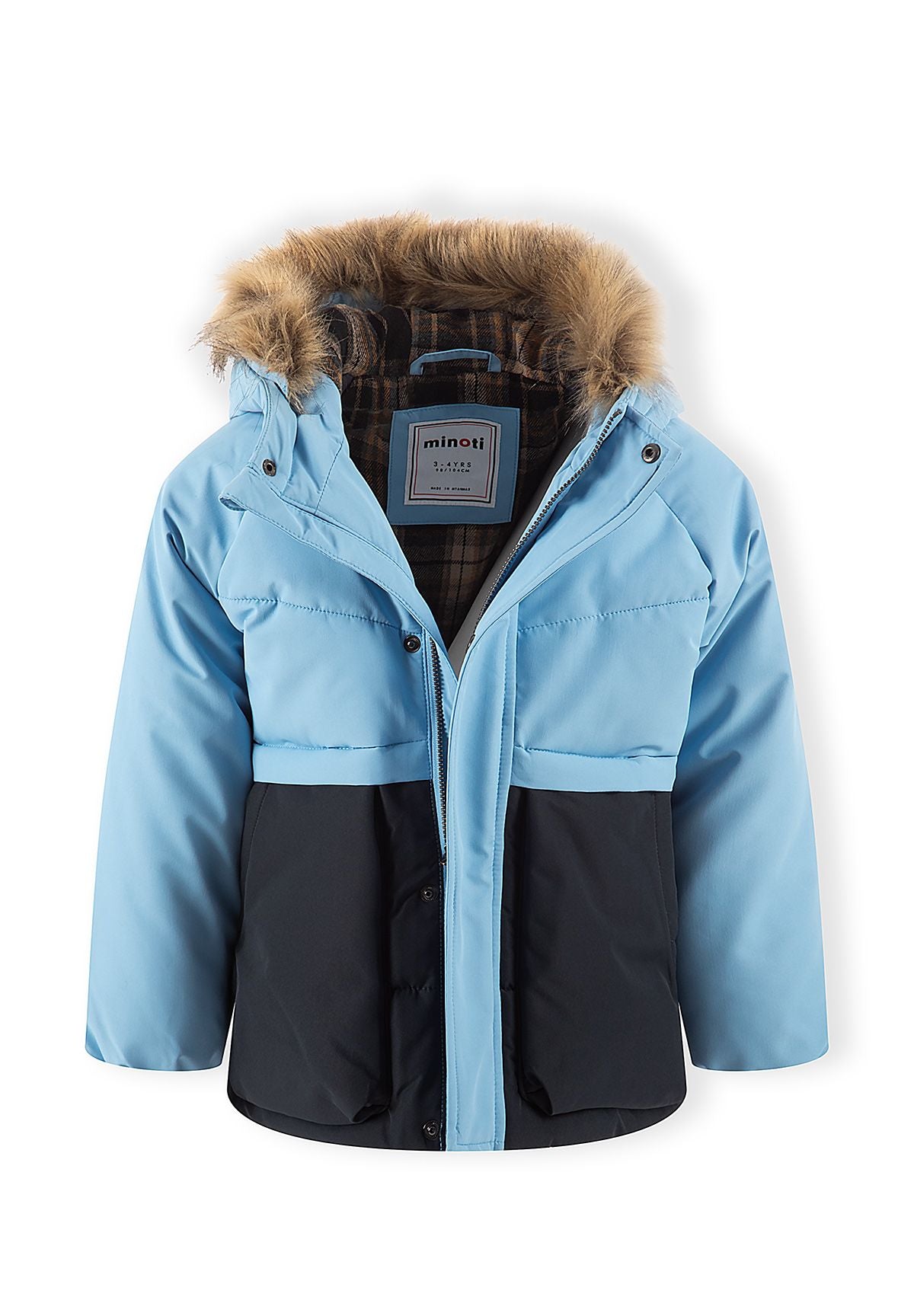Quilted Parka, pale blue and charcoal – Minoti 33COAT202, 7