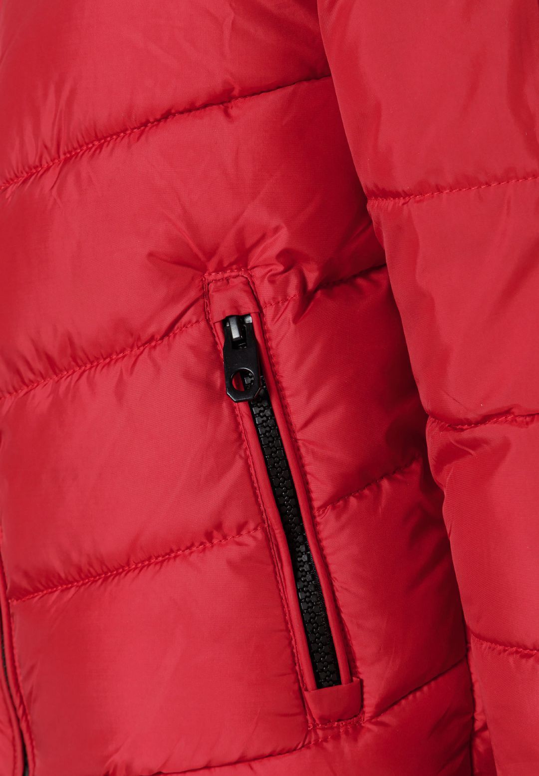 Boys' red quilted puffer jacket with zipped welt pockets – Minoti 33COAT500, 6
